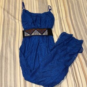 Maurices Royal Blue Lace Dress with Geometric Belt